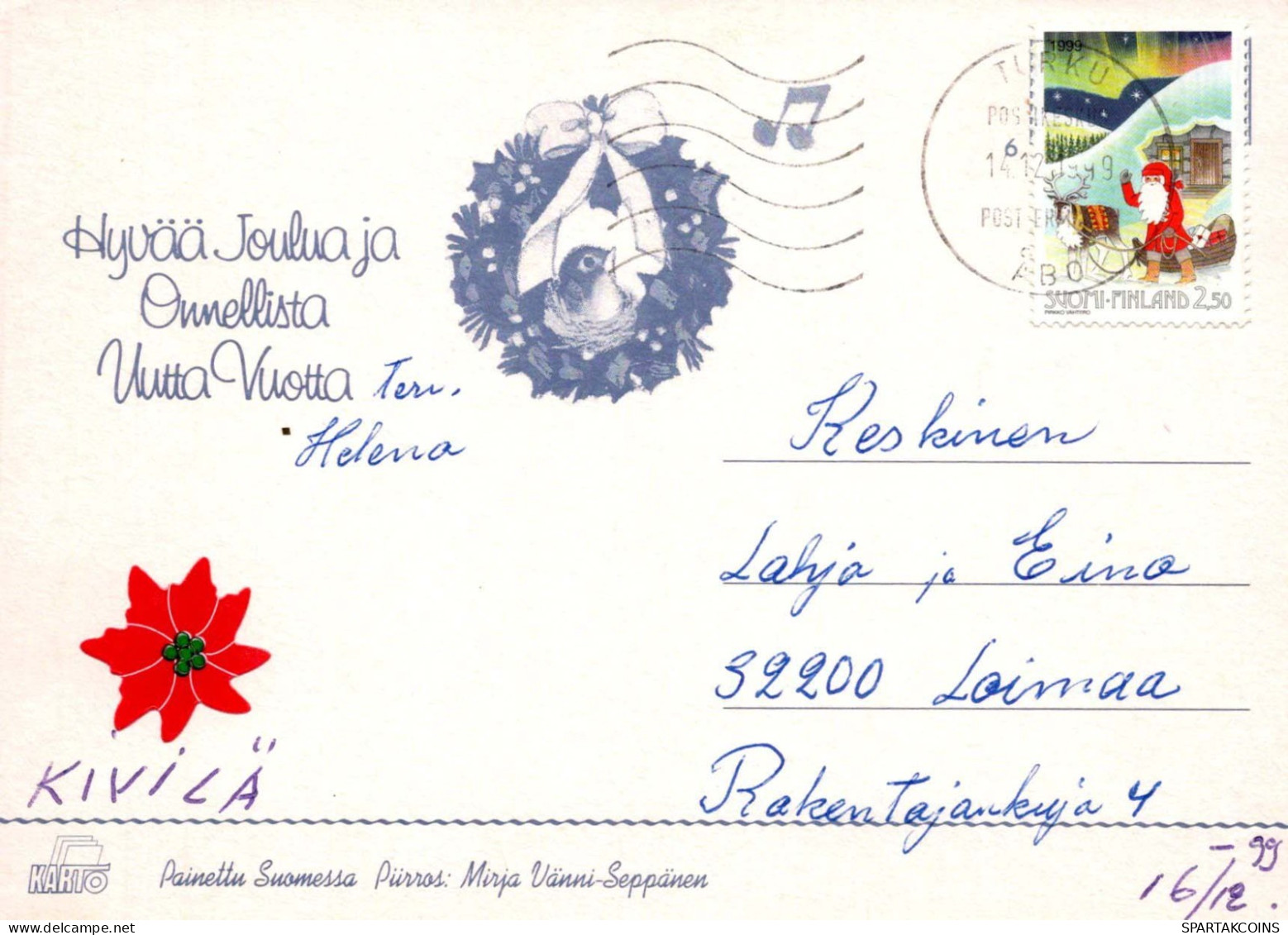 BABBO NATALE Buon Anno Natale Vintage Cartolina CPSM #PBL430.IT - Santa Claus