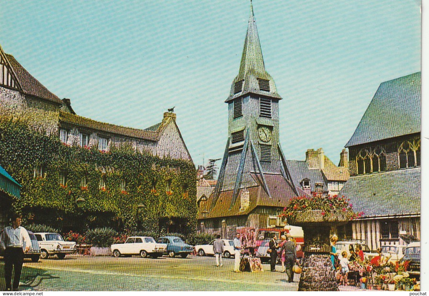 PE 4-(14) HONFLEUR - LA PLACE  SAINTE CATHERINE ET SON MARCHE FLEURI - CARTE COULEURS - 2 SCANS - Honfleur