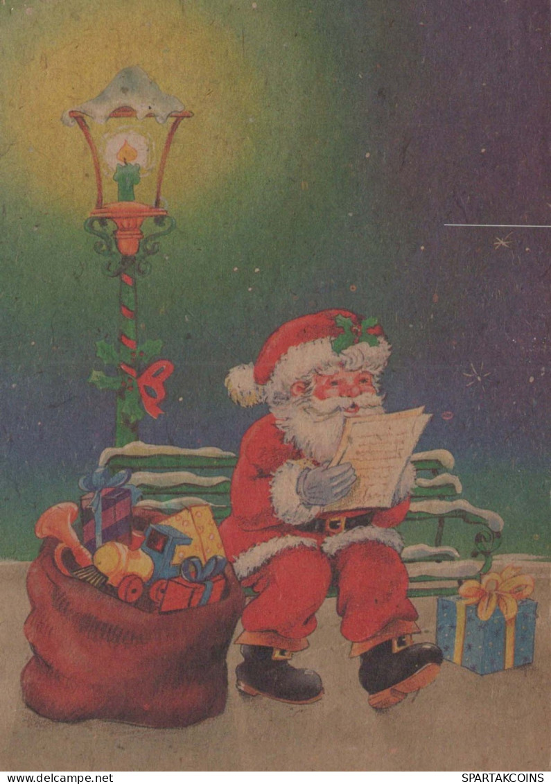 BABBO NATALE Buon Anno Natale Vintage Cartolina CPSM #PBL496.IT - Santa Claus