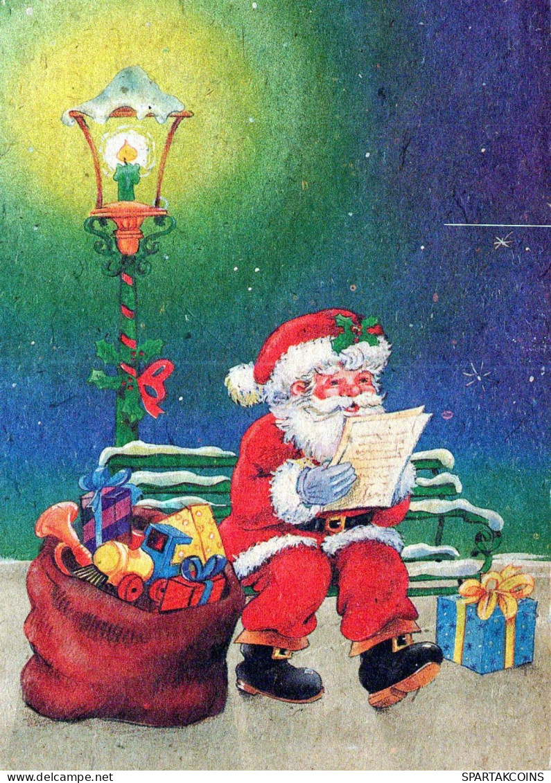 BABBO NATALE Buon Anno Natale Vintage Cartolina CPSM #PBL496.IT - Santa Claus