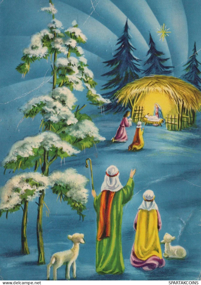 Vergine Maria Madonna Gesù Bambino Natale Religione Vintage Cartolina CPSM #PBB835.IT - Vierge Marie & Madones