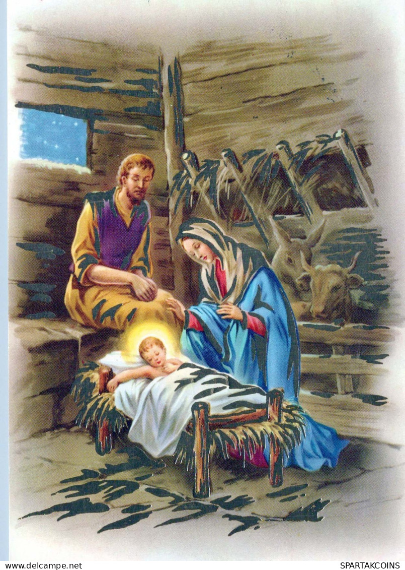 Vergine Maria Madonna Gesù Bambino Natale Religione Vintage Cartolina CPSM #PBB899.IT - Jungfräuliche Marie Und Madona