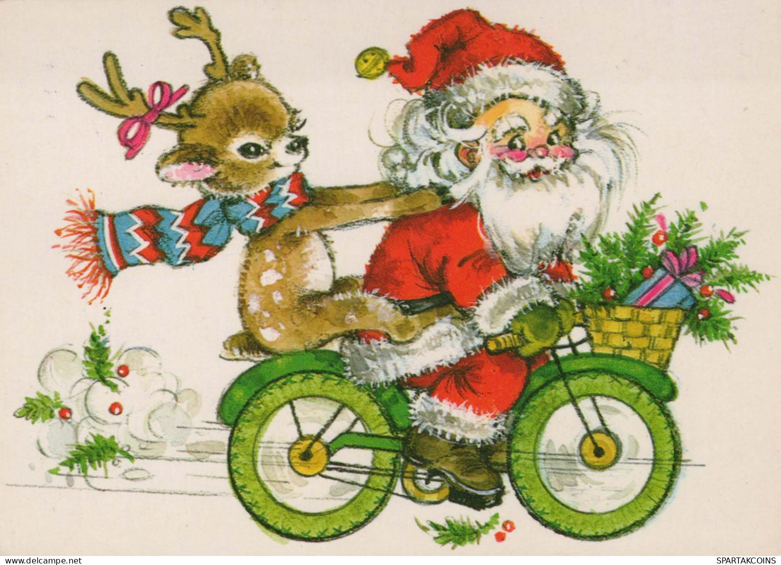 BABBO NATALE Buon Anno Natale Vintage Cartolina CPSM #PBB117.IT - Santa Claus