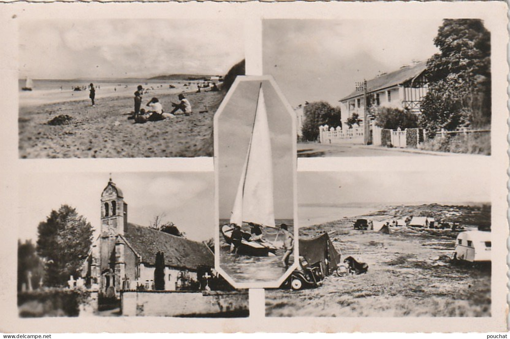 PE 4-(14) FRANCEVILLE MERVILLE - CARTE MULTIVUES : CAMPING , PAVILLON DES AVEUGLES .. - 2 SCANS - Other & Unclassified