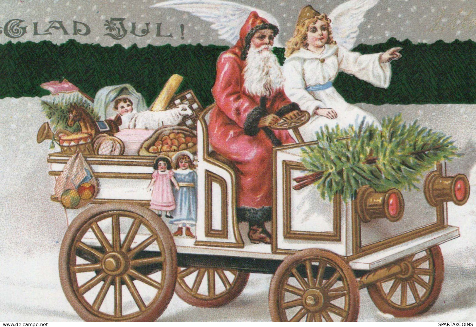 BABBO NATALE Buon Anno Natale Vintage Cartolina CPSM #PAW548.IT - Santa Claus