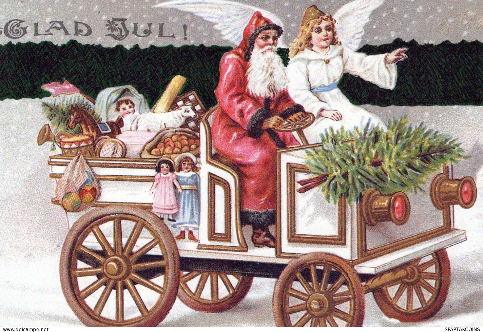 BABBO NATALE Buon Anno Natale Vintage Cartolina CPSM #PAW548.IT - Santa Claus