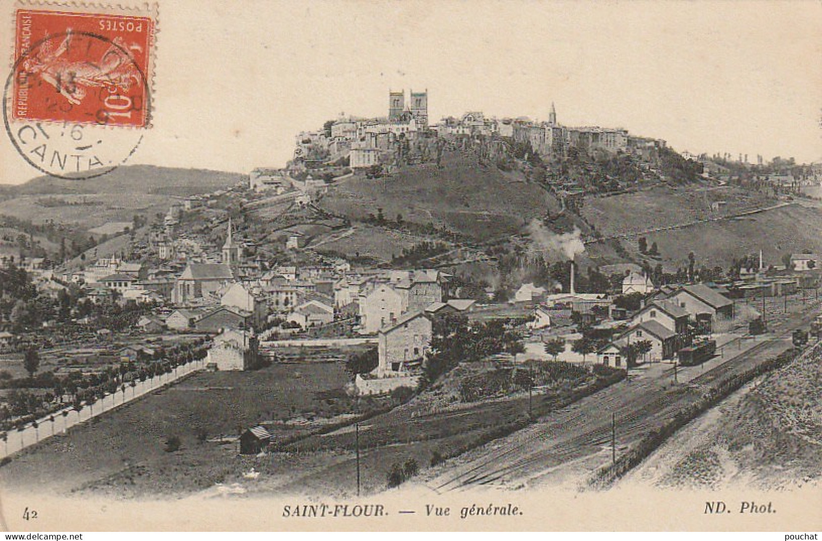 PE 5-(15) SAINT FLOUR - VUE GENERALE - VOIE FERREE - 2 SCANS - Saint Flour