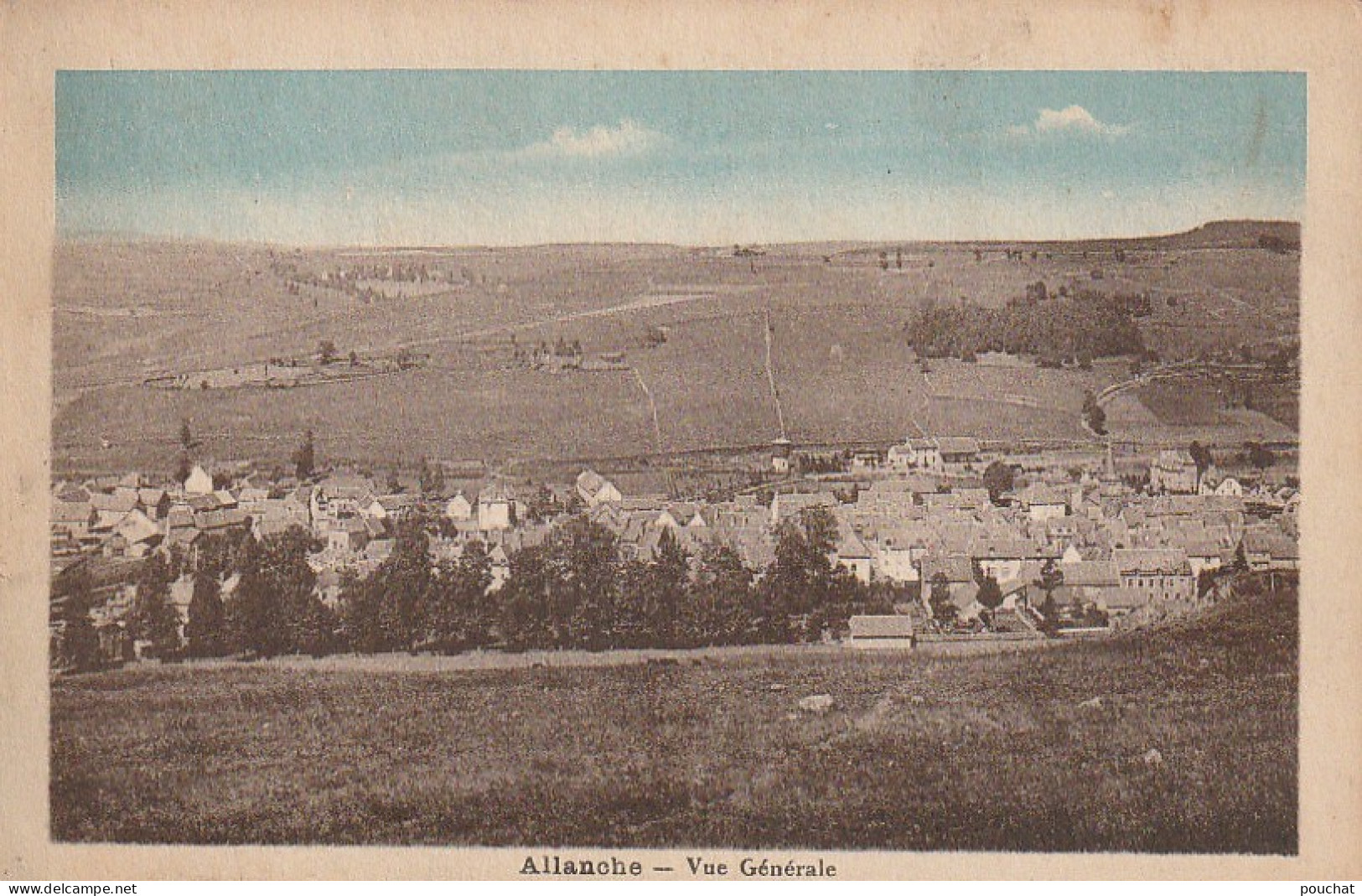 PE 5-(15) ALLANCHE - VUE GENERALE - CARTE COLORISEE - 2 SCANS - Allanche