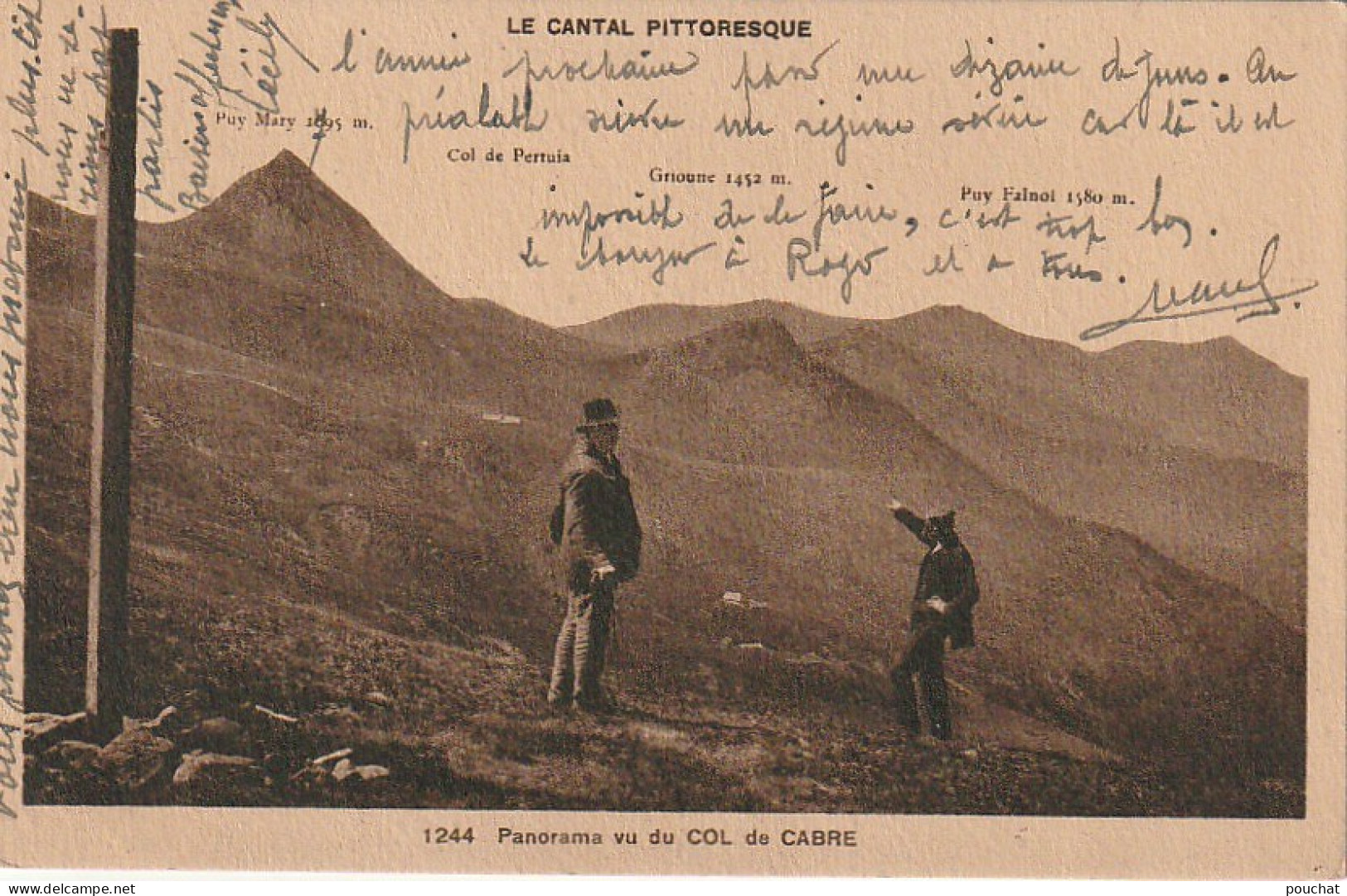 PE 5-(15) LE CANTAL PITTORESQUE - PANORAMA VU DU COL DE CABRE - 2 SCANS - Sonstige & Ohne Zuordnung