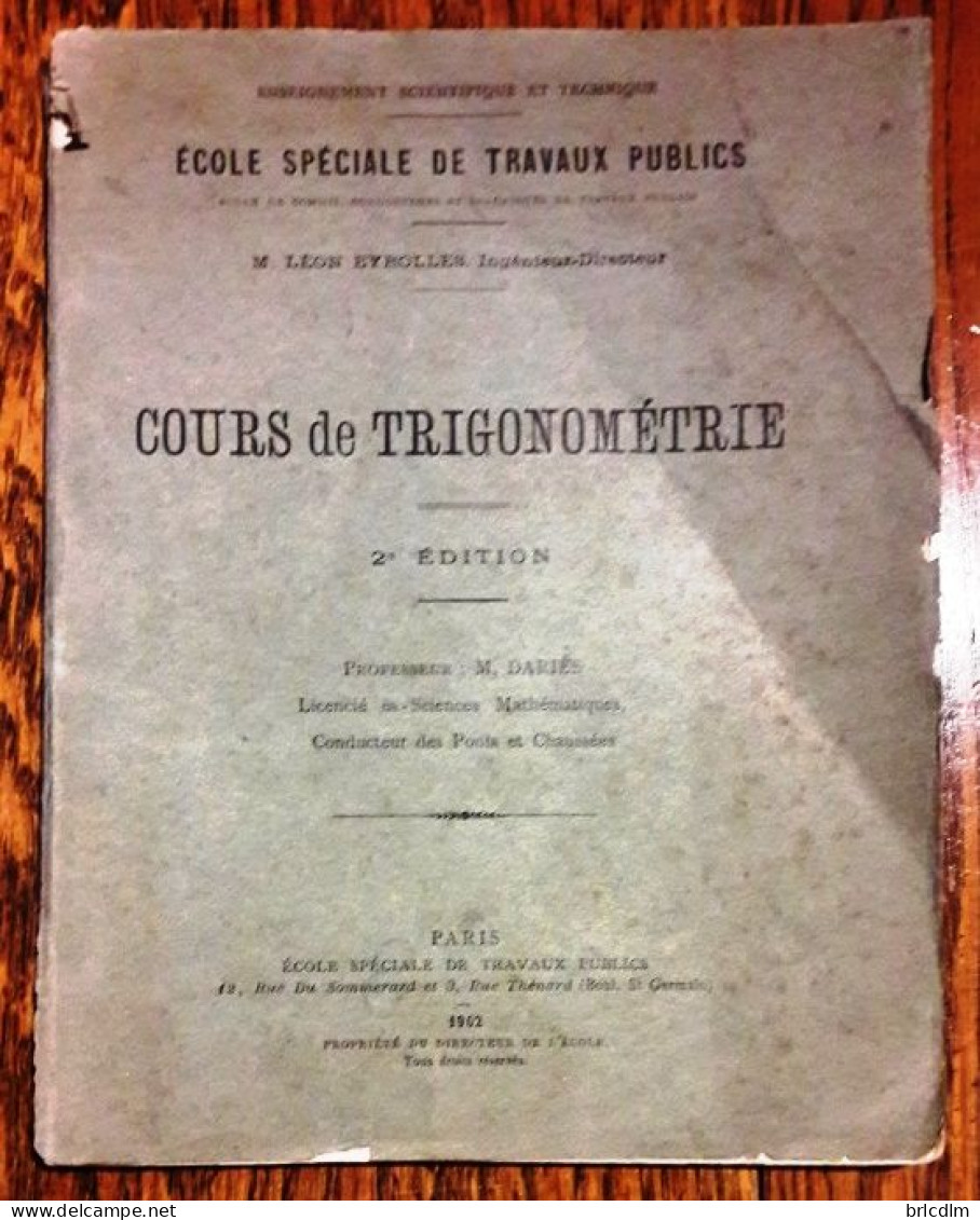 Cours De Trigonométrie - 1902 - 18+ Jaar