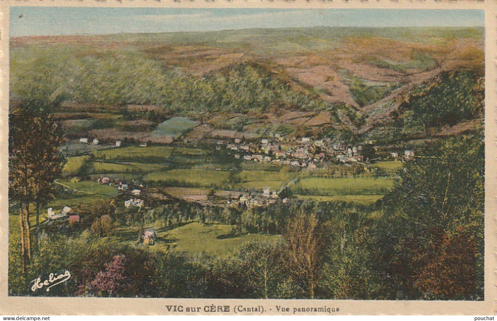 PE 5-(15) VIC SUR CERE - VUE PANORAMIQUE - CARTE COLORISEE - 2 SCANS - Sonstige & Ohne Zuordnung