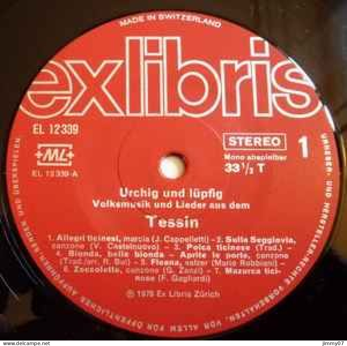 Various - Volksmusik Und Lieder Aus Dem Tessin (LP, Comp) - Country Et Folk
