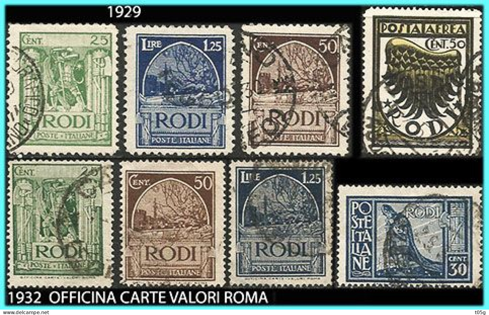 GREECE-GRECE - Hellas Egeo Rodi Italy 1929/1932: Lot  Fromt Used - Aegean