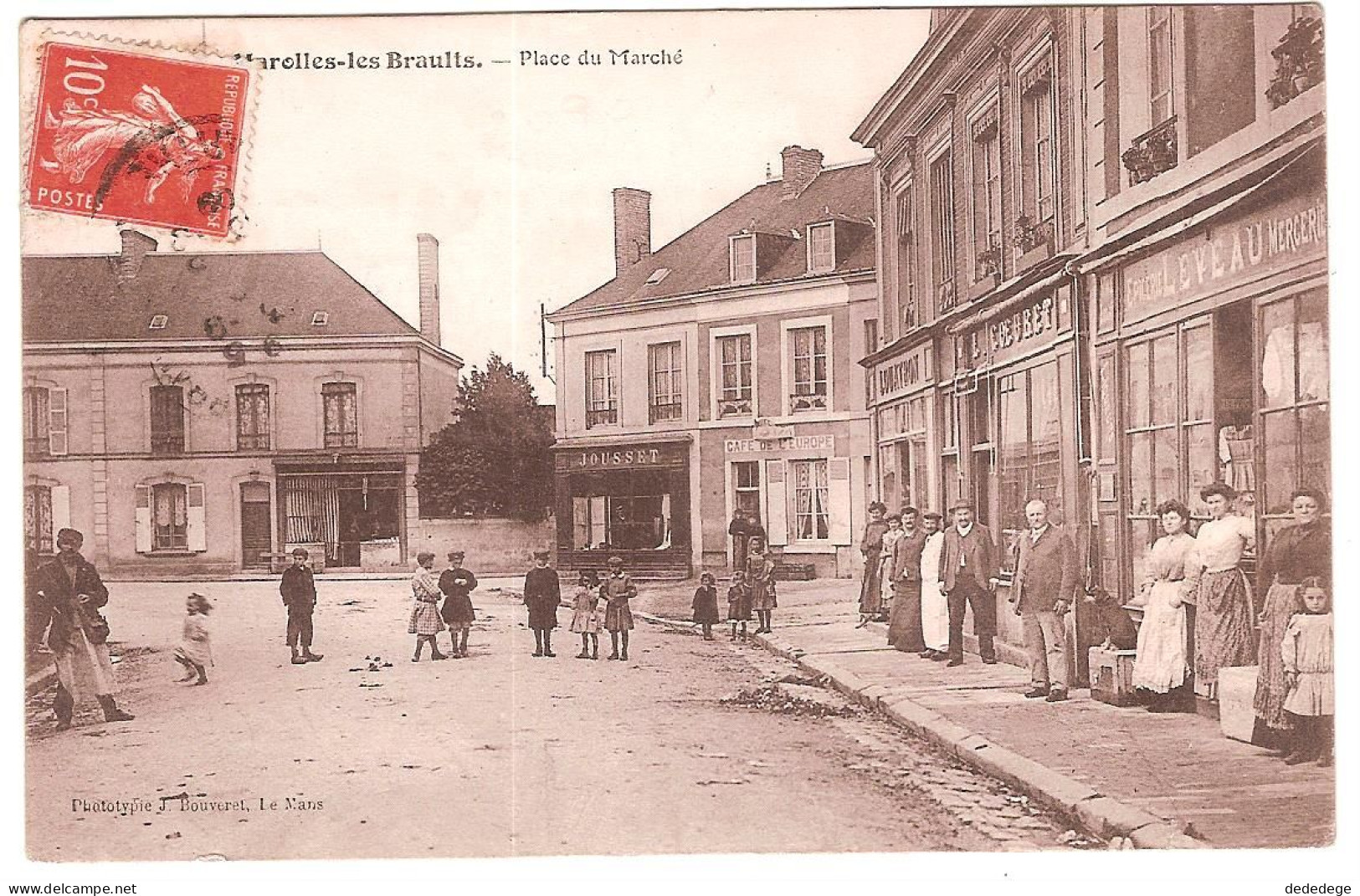 MAROLLES-LES-BRAULTS.PLACE DU MARCHE (ANIMEE) - Marolles-les-Braults