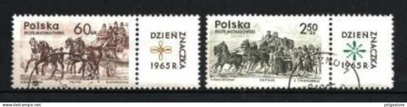 Chevaux Pologne 1965 (41) Yvert N° 1480 + 1481 Oblitéré Used - Paarden