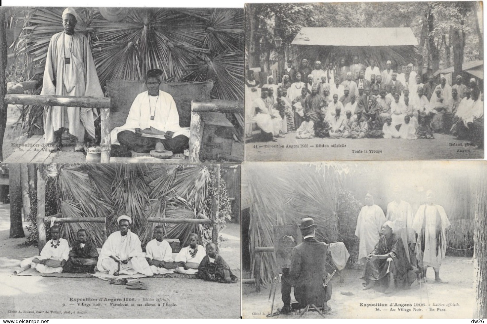 Ethnologie Afrique - Exposition D'Angers 1906: Au Village Noir - Clichés A. Roland, Lot De 12 Cartes Non Circulées - Afrique