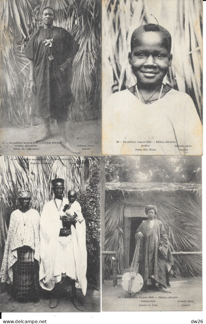 Ethnologie Afrique - Exposition D'Angers 1906: Au Village Noir - Clichés A. Roland, Lot De 12 Cartes Non Circulées - Afrika