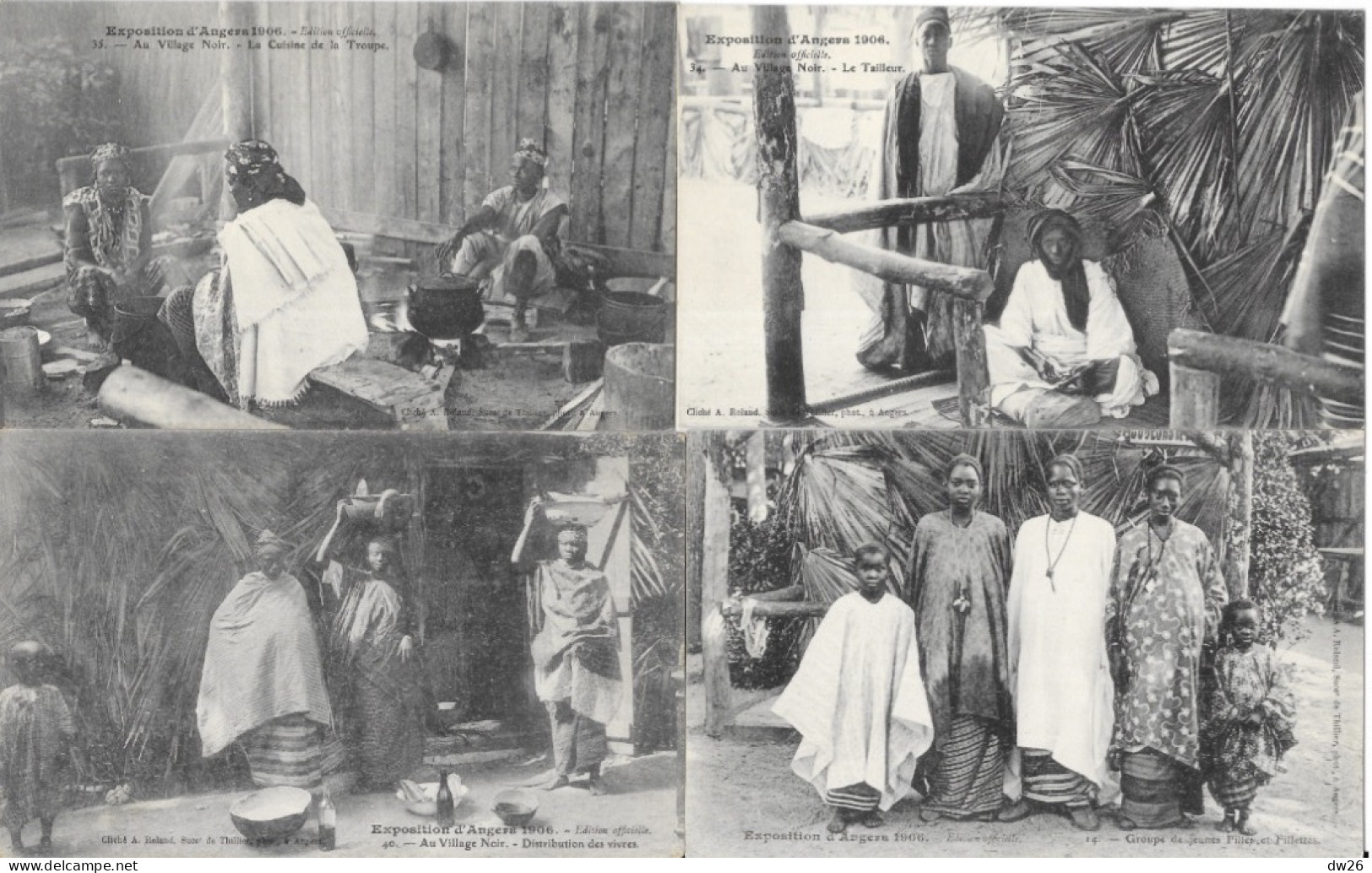Ethnologie Afrique - Exposition D'Angers 1906: Au Village Noir - Clichés A. Roland, Lot De 12 Cartes Non Circulées - Afrika