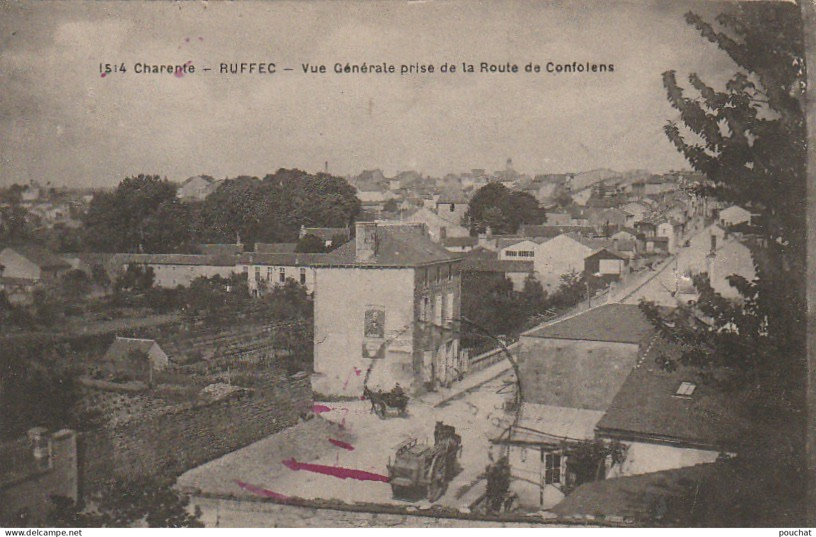 PE 7-(16) RUFFEC - VUE GENERALE PRISE DE LA ROUTE DE CONFOLENS - 2 SCANS - Ruffec