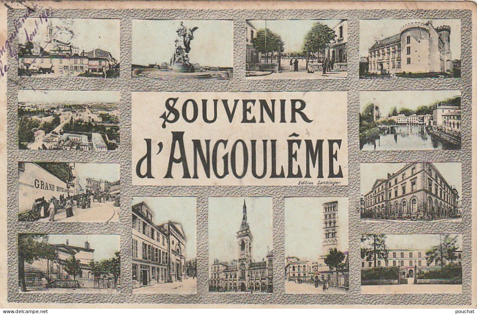 PE 7-(16) SOUVENIR D ' ANGOULEME - CARTE COLORISEE MULTIVUES - 2 SCANS - Angouleme