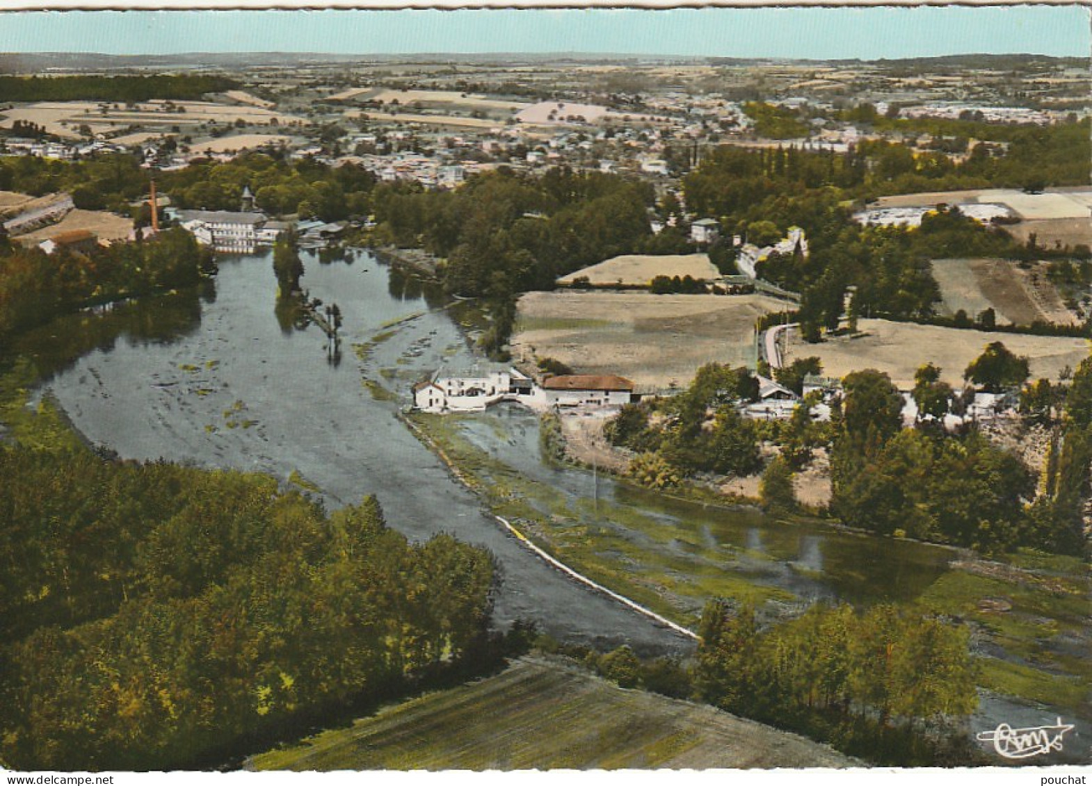 PE 8-(16) MAGNAC SUR TOUVRE - LE MOULIN DU ROI - VUE AERIENNE - CARTE COULEURS - 2 SCANS - Autres & Non Classés