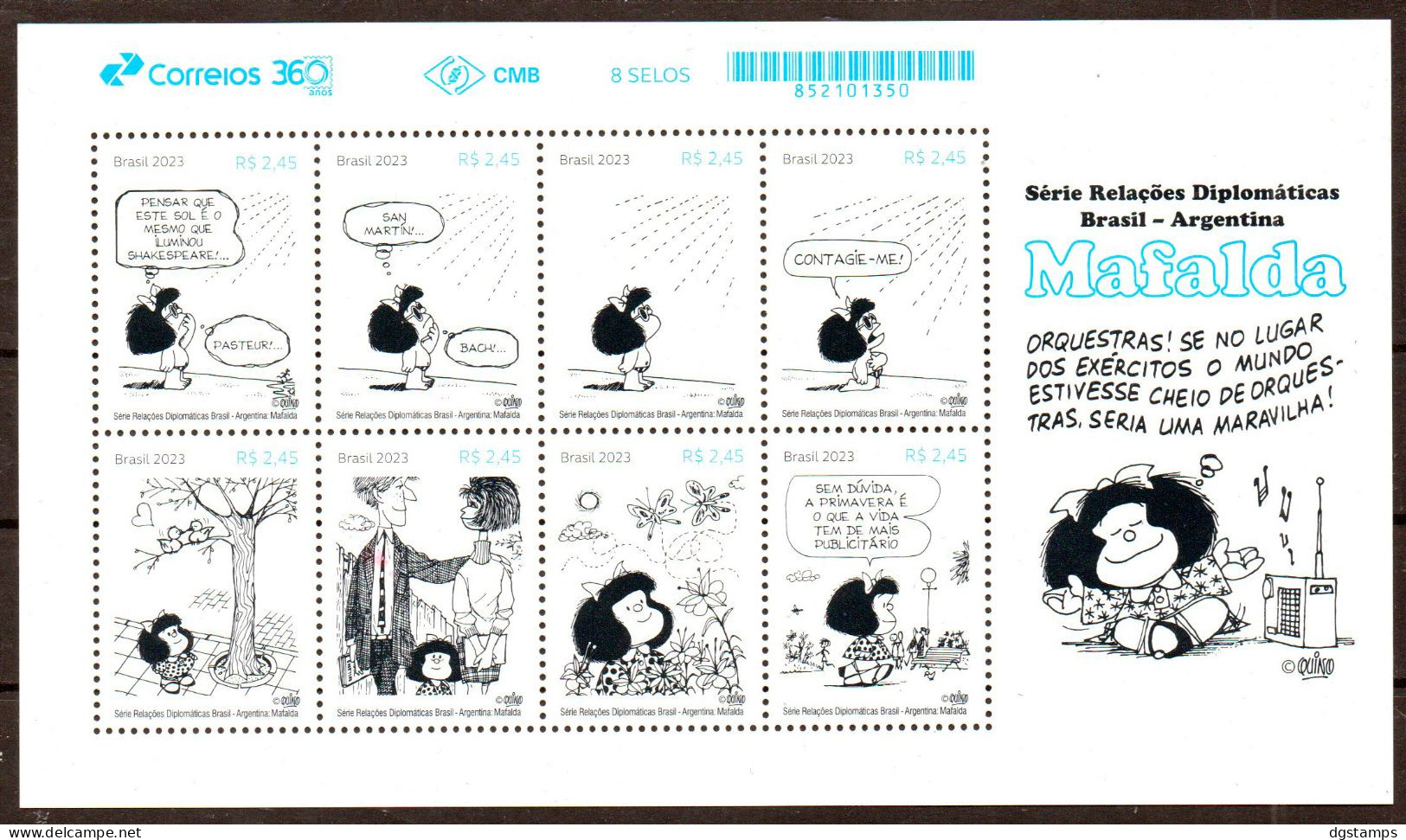 Brasil - Brazil 2023 ** Diplomatic Relations With Argentina. Mafalda. Comic Books. - Neufs
