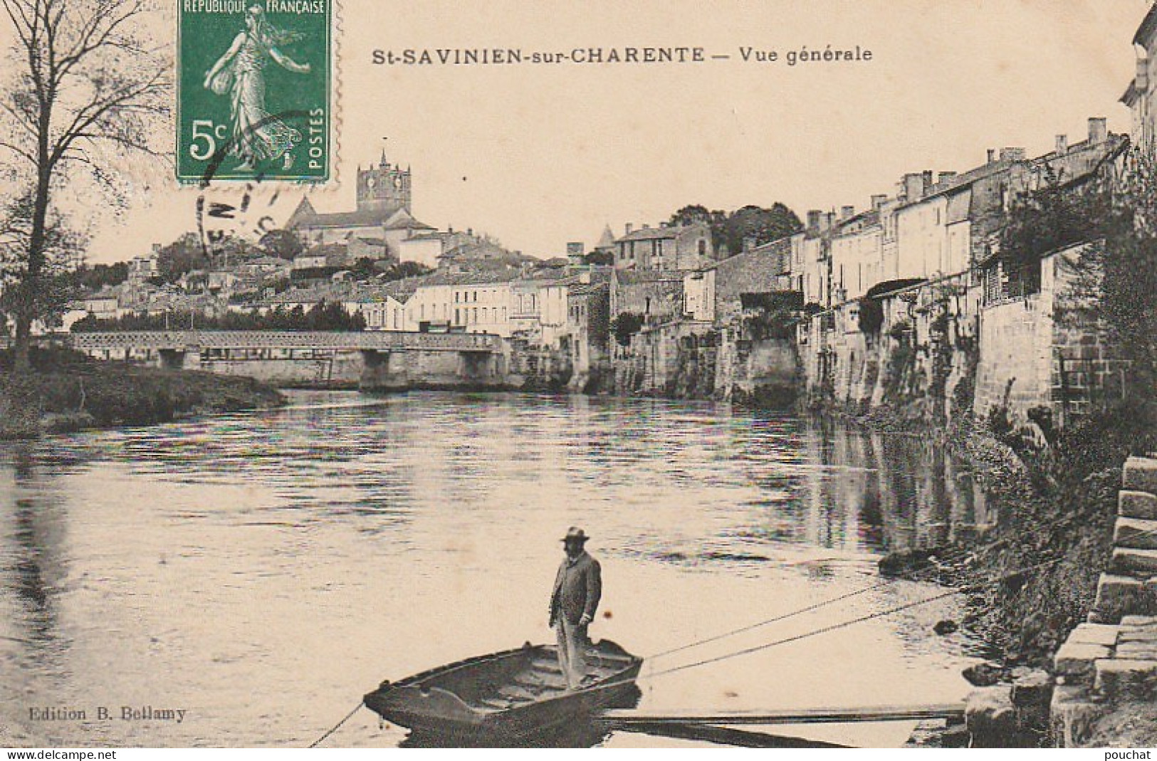 PE 9-(17) SAINT SAVINIEN SUR CHARENTE - VUE GENERALE - CANOTEUR  - 2 SCANS - Other & Unclassified