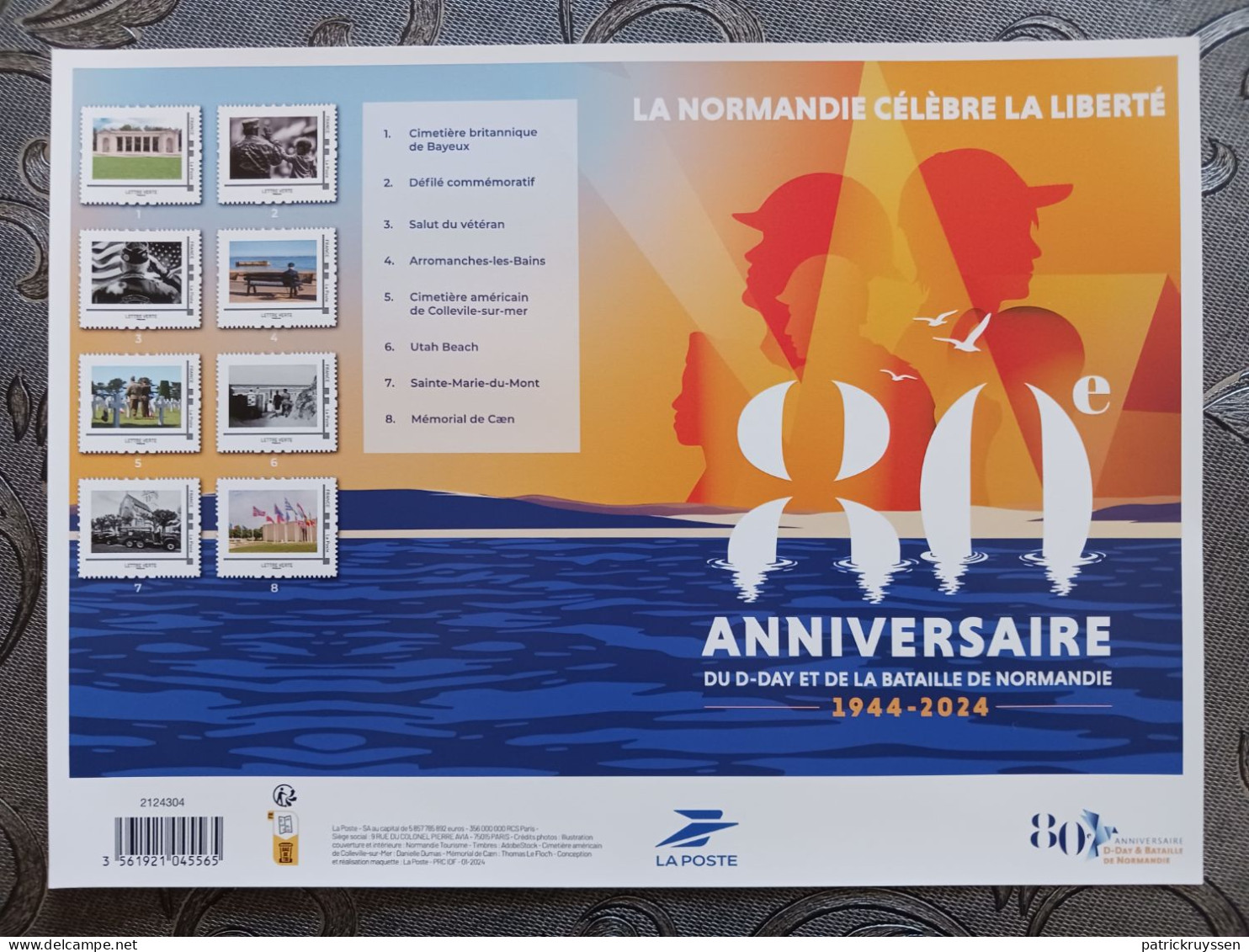 France 2024 80th Anniversary Battle NORMANDY D Day Arromanches Veteran 8v COLL 8v Sad COLLECTOR - Ungebraucht