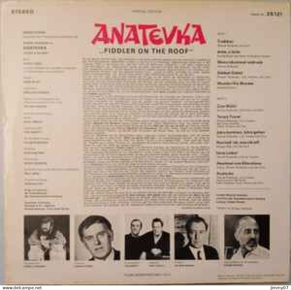 Shmuel Rodensky - Anatevka - Deutsche Originalaufnahme (LP, Album, S/Edition) - Musicals