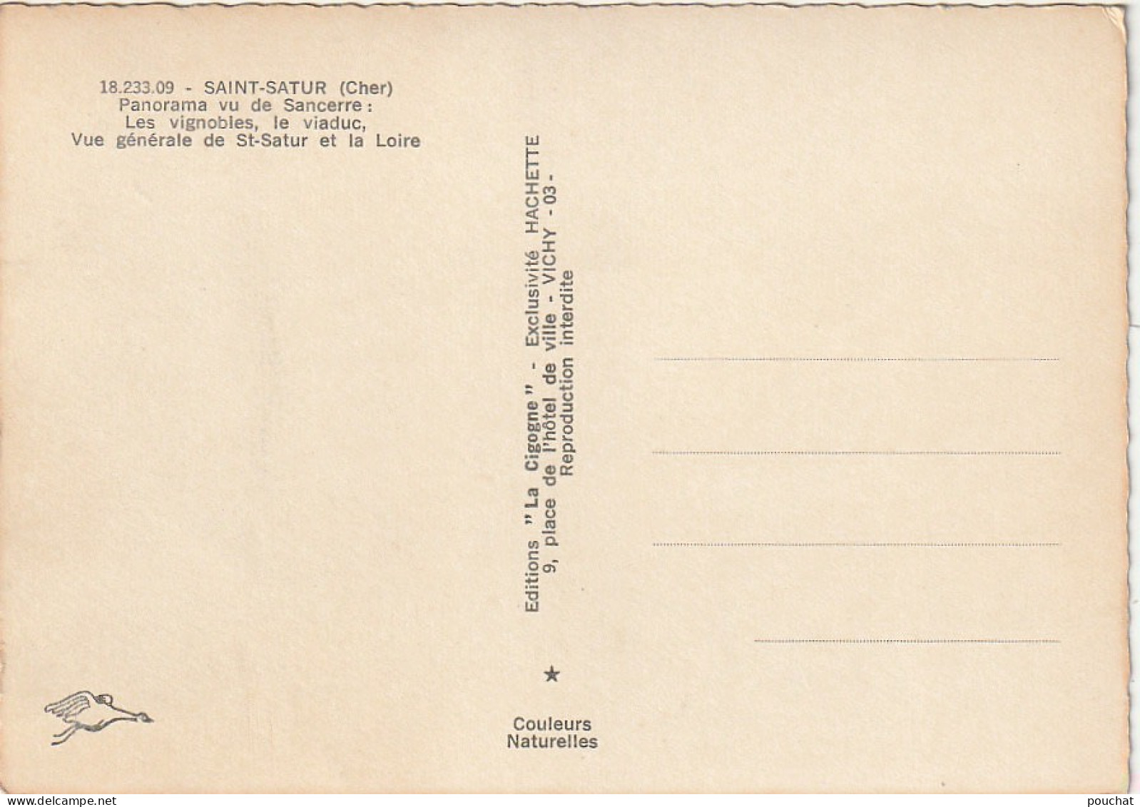 PE 12 -(18) SAINT SATUR - PANORAMA VU DE SANCERRE - VUE GENERALE DE SAINT SATUR ET LA LOIRE  - CARTE COULEURS - 2 SCANS - Saint-Satur