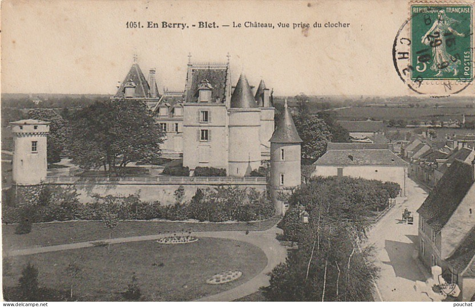 PE 12 -(18) BLET - LE CHATEAU , VUE PRISE DU CLOCHER - 2 SCANS - Autres & Non Classés