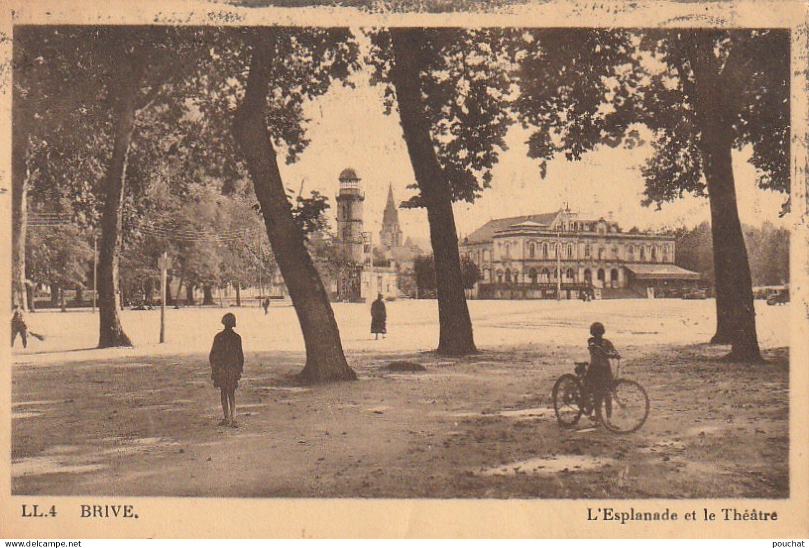 PE 13-(19) BRIVE - L' ESPLANADE ET LE THEATRE  - 2 SCANS - Brive La Gaillarde