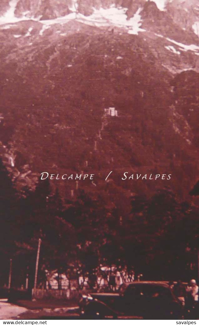Chamonix Vers 1935 * Téléphérique Aiguille Du Midi Depuis Les Pèlerins * Plaque Verre Stéréoscopique - Glasplaten