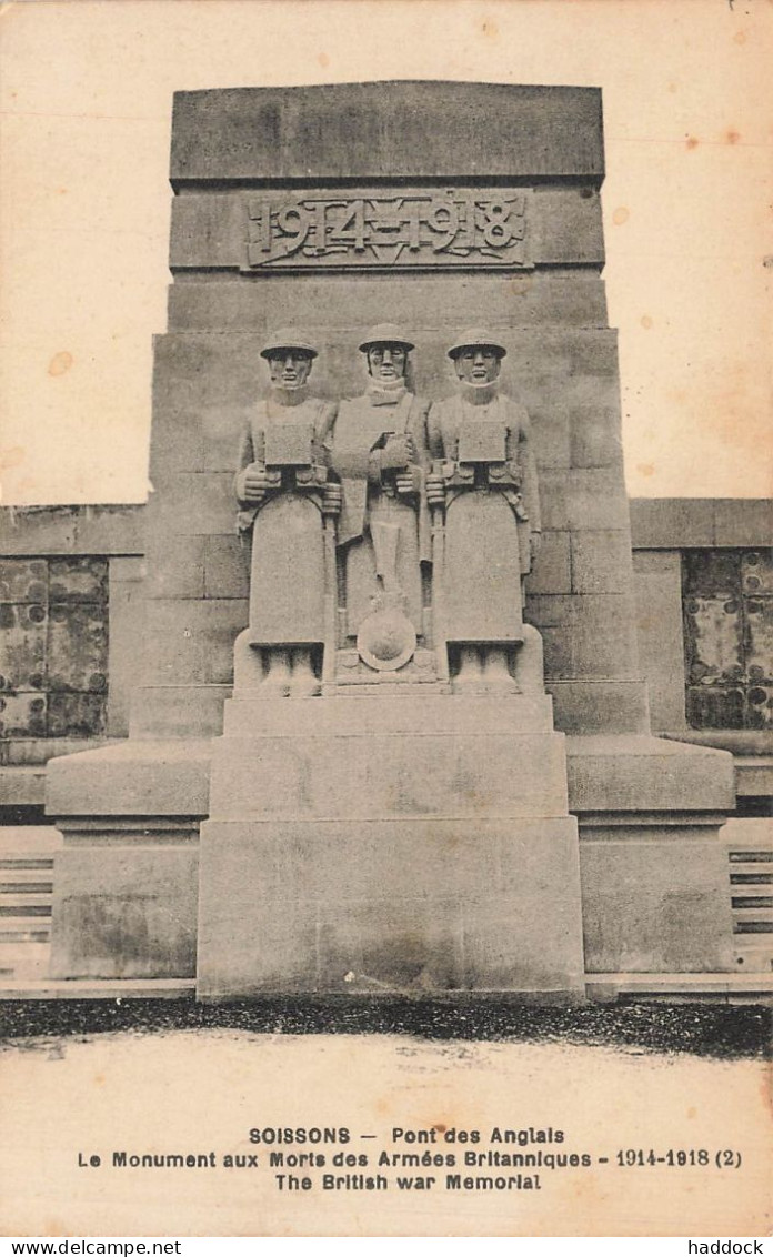 SOISSONS : LE MONUMENT AUX MORTS DES ANGLAIS - Soissons