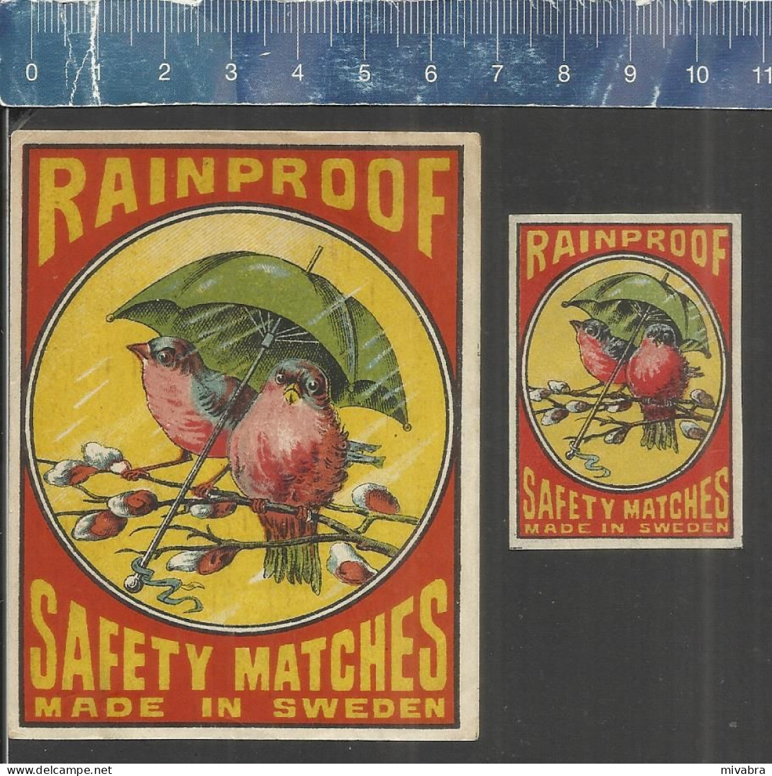 RAINPROOF MATCHES - OLD  MATCHBOX LABELS MADE IN SWEDEN - Matchbox Labels