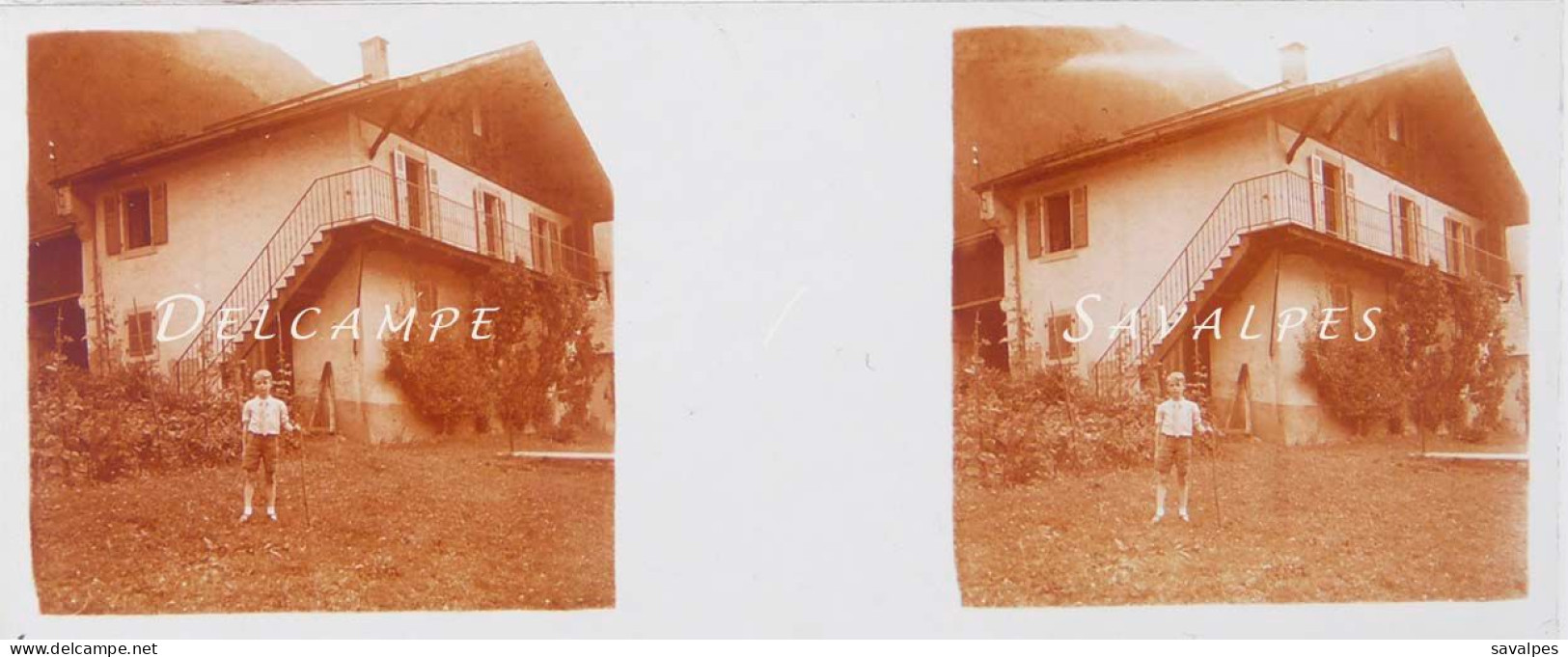 Chamonix Vers 1935 * « Jean Aux Moussoux » * Plaque Verre Stéréoscopique - Diapositivas De Vidrio