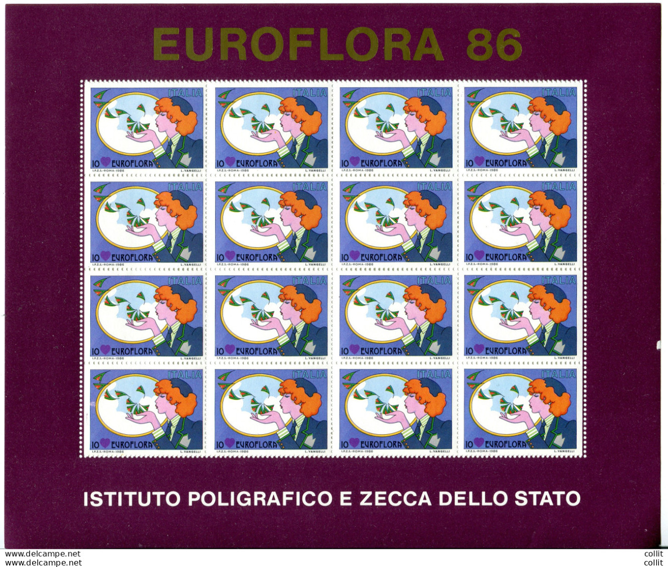 Foglietto Ricordo Euroflora 1986 - Andere & Zonder Classificatie