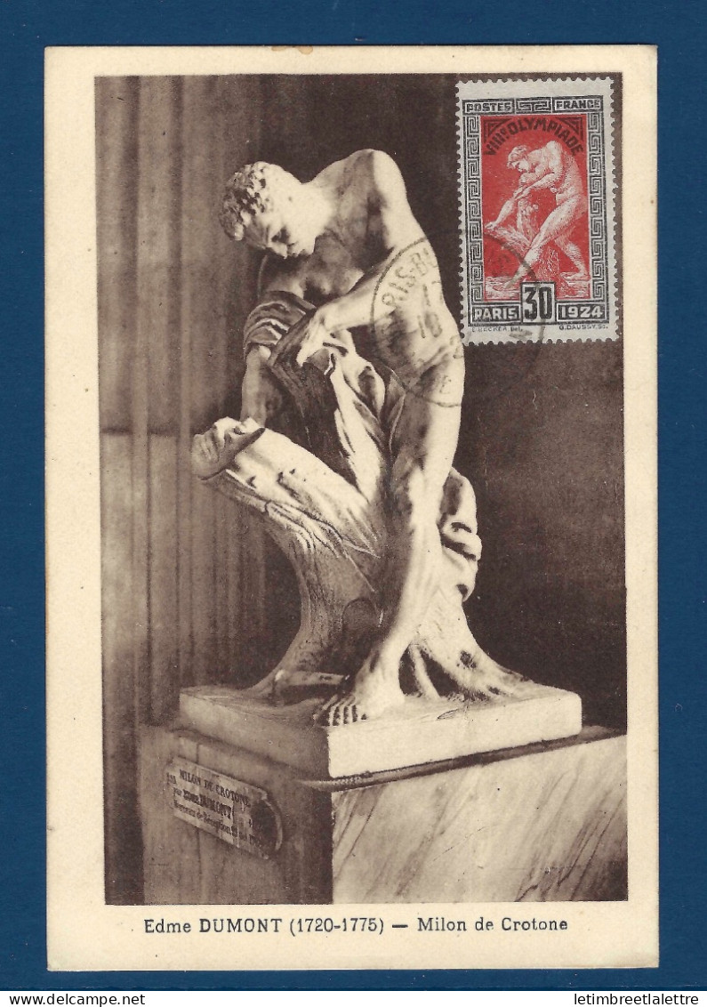 France - Carte Maximum - YT N° 185 - Oblitéré Le 18 Juillet 1924 Lors Des Jeux Olympiques De Paris - Covers & Documents