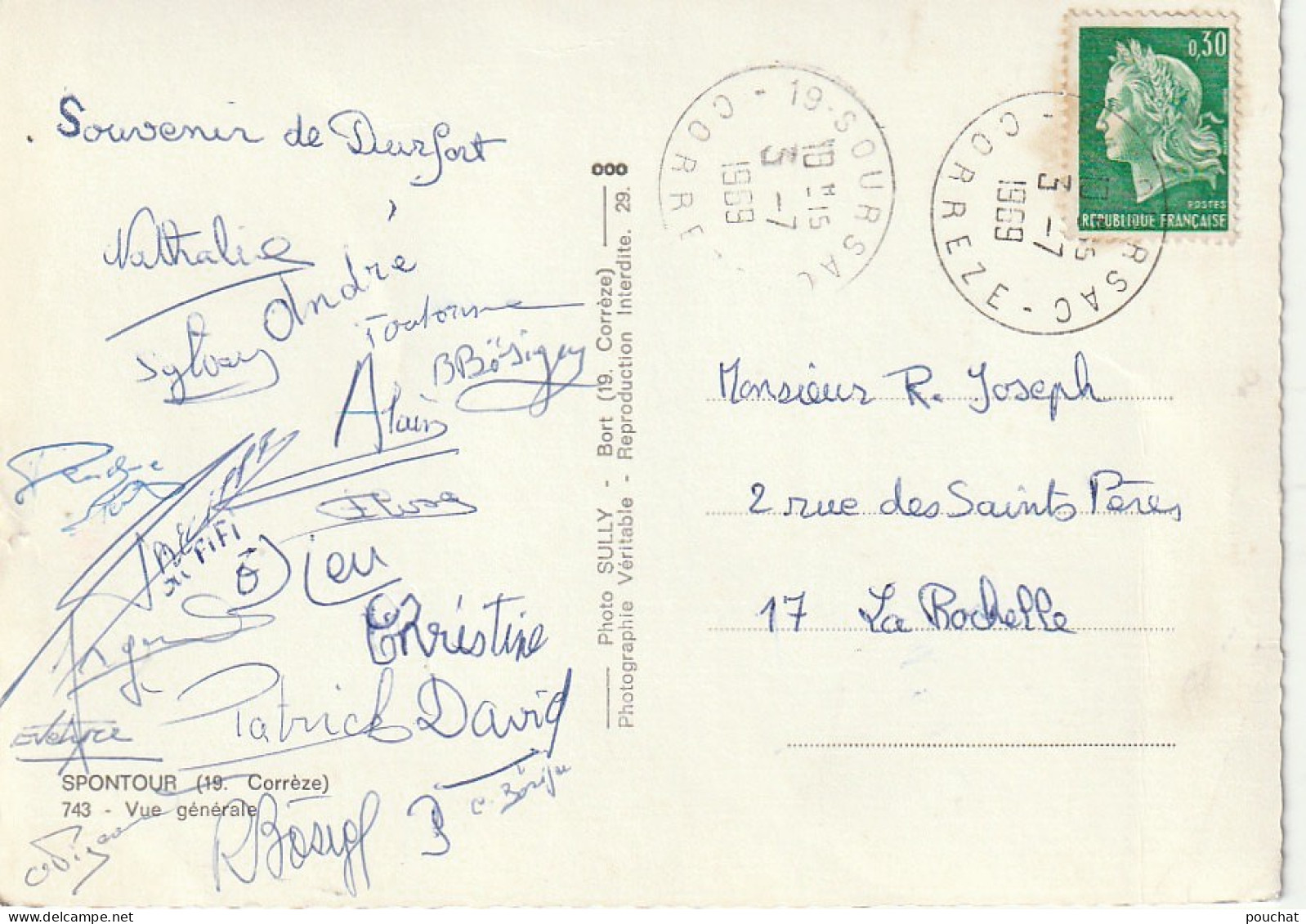 PE 15 -(19) SPONTOUR - VUE GENERALE - CARTE COULEURS (1969) - 2 SCANS - Other & Unclassified