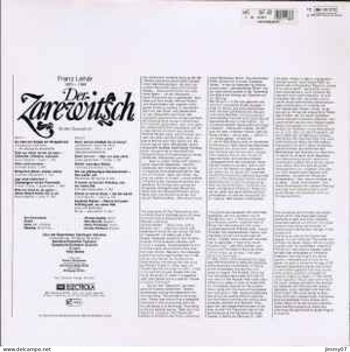 Franz Lehár, Nicolai Gedda, Rita Streich, Harry Friedauer, Ursula Reichart - Der Zarewitsch - Grosser Querschnitt (LP, R - Musicales