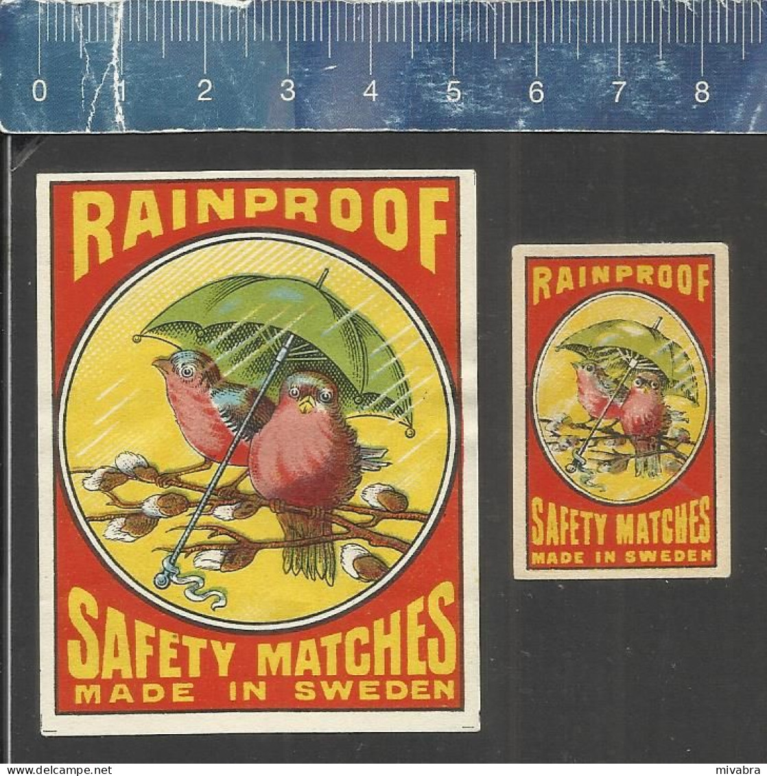 RAINPROOF MATCHES - OLD  MATCHBOX LABELS MADE IN SWEDEN - Matchbox Labels