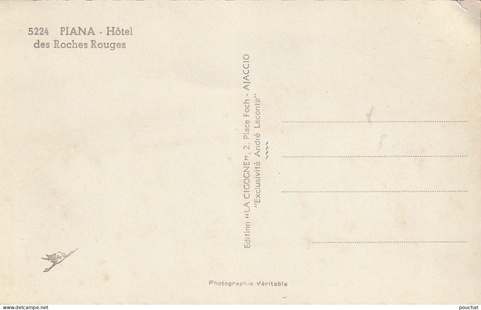 PE 16-(20) PIANA - HOTEL DES ROCHES ROUGES - 2 SCANS - Altri & Non Classificati