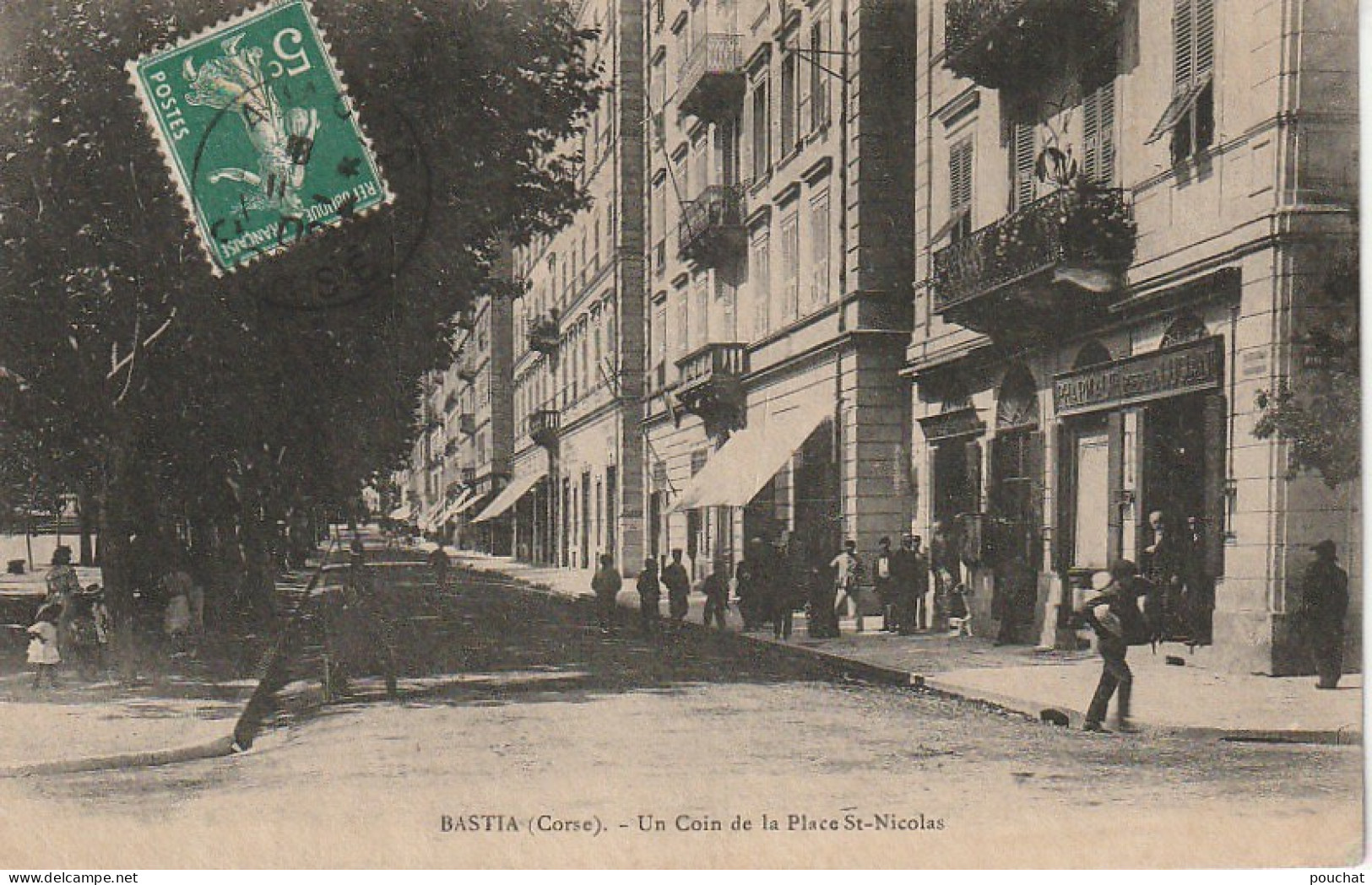 PE 17 -(20)  BASTIA - UN COIN DE LA PLACE SAINT NICOLAS - PHARMACIE LUCIANI - ANIMATION - 2 SCANS - Bastia