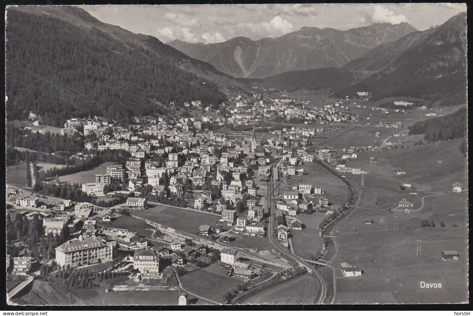 Schweiz - 7270 Davos - Alte Ortsansicht Mit Bahnhof - Luftbild - Davos