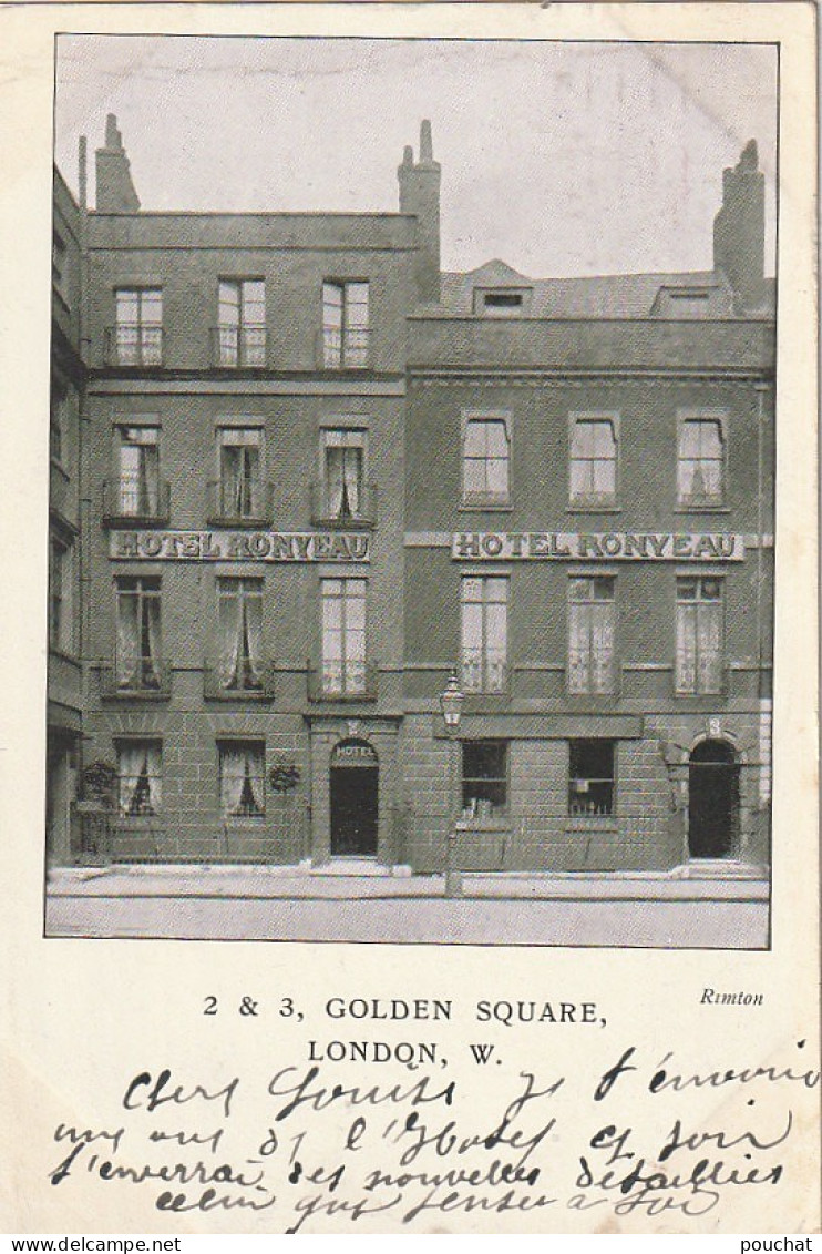 PE 18 - LONDON - HOTEL RONVEAU , GOLDEN SQUARE - 2 SCANS - Andere & Zonder Classificatie