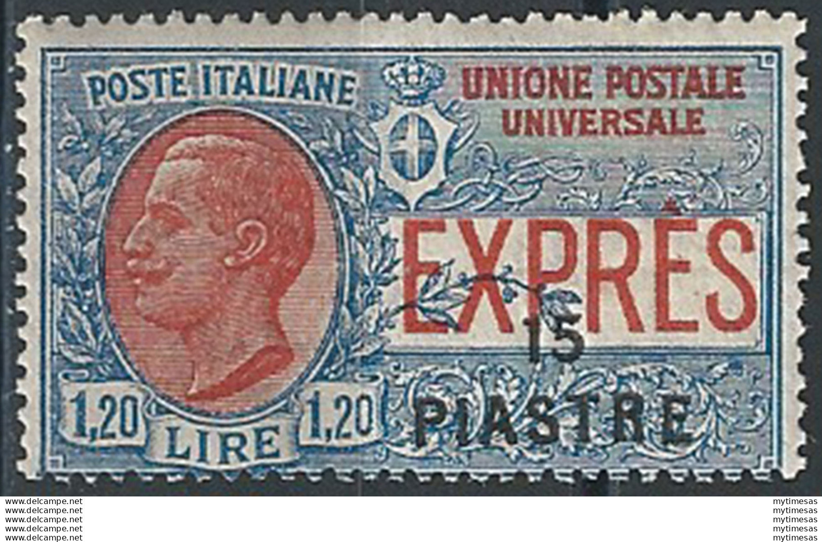 1923 Levante Costantinopoli Espresso 15p Su L. 1,20 MNH Sassone N. 3 - Other & Unclassified