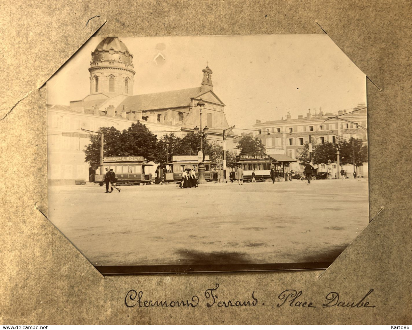Clermont Ferrand * Le Tram Tramway , Place Daube * Photo Circa 1890/1910 11.5x8.5cm - Clermont Ferrand