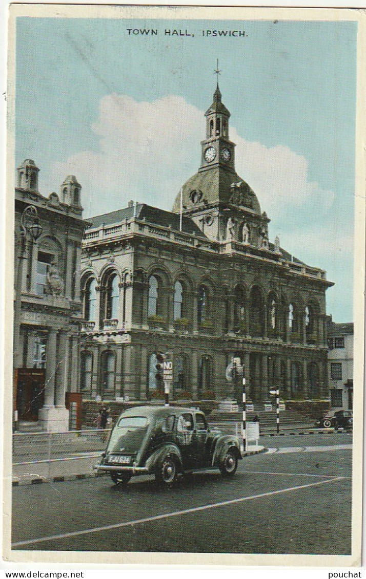 PE 18 - IPSWICH , TOWN HALL  - CAR : AUSTIN - 2 SCANS - Ipswich