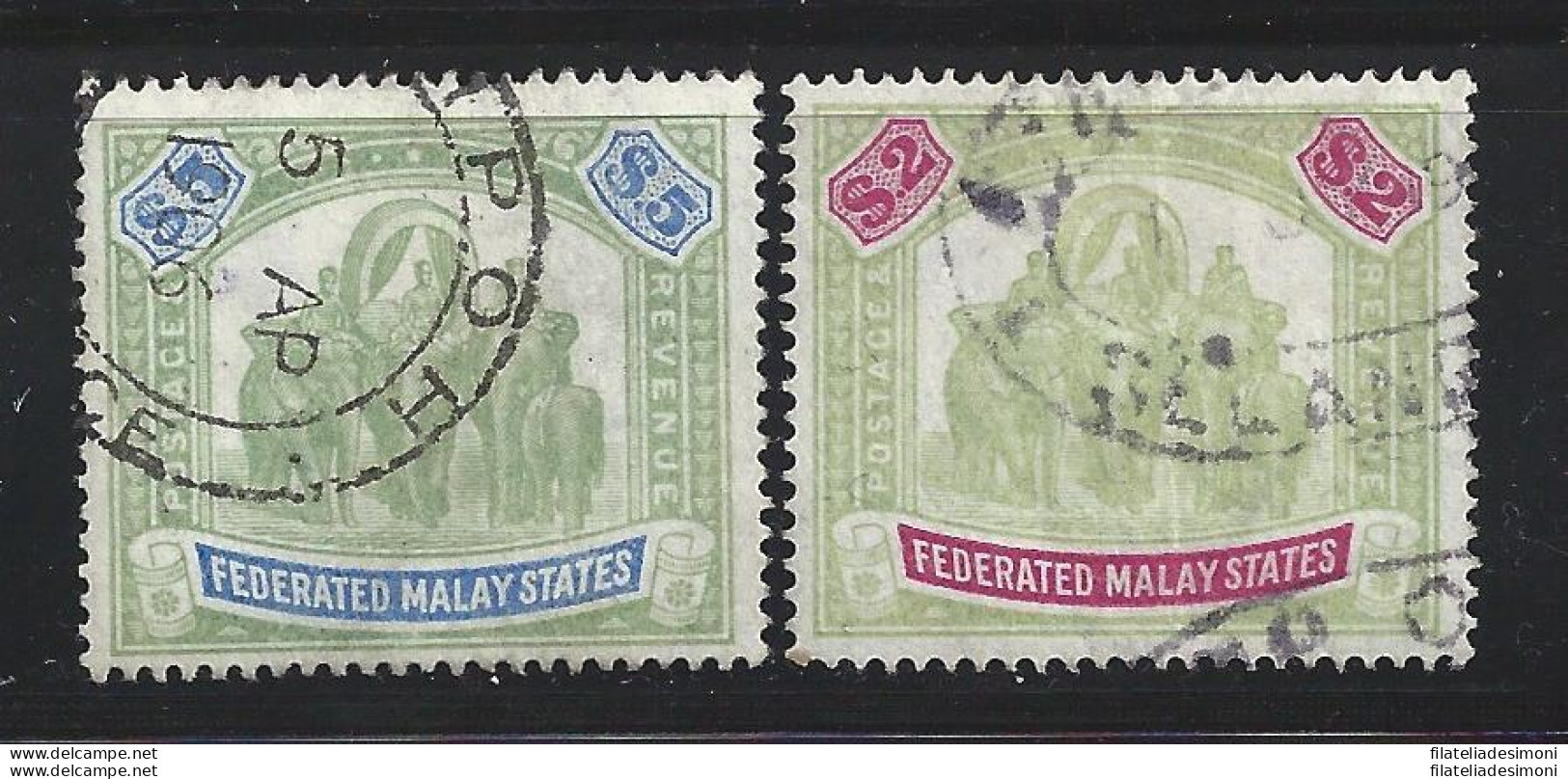 1900 FEDERATED MALAY STATES - SG N° 24/25 2 Valori USATI - Andere & Zonder Classificatie