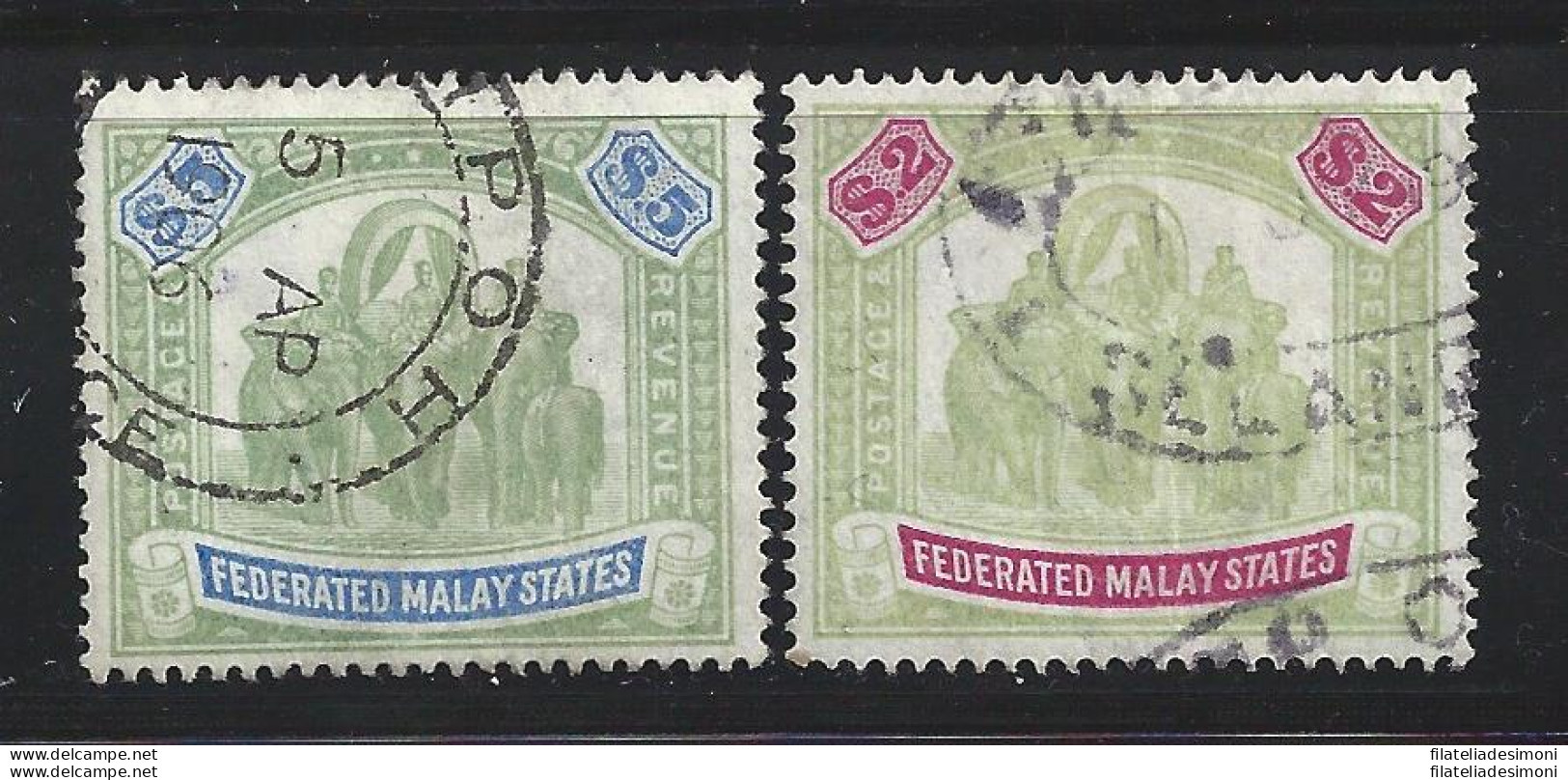 1900 FEDERATED MALAY STATES - SG N° 24/25 2 Valori USATI - Sonstige & Ohne Zuordnung